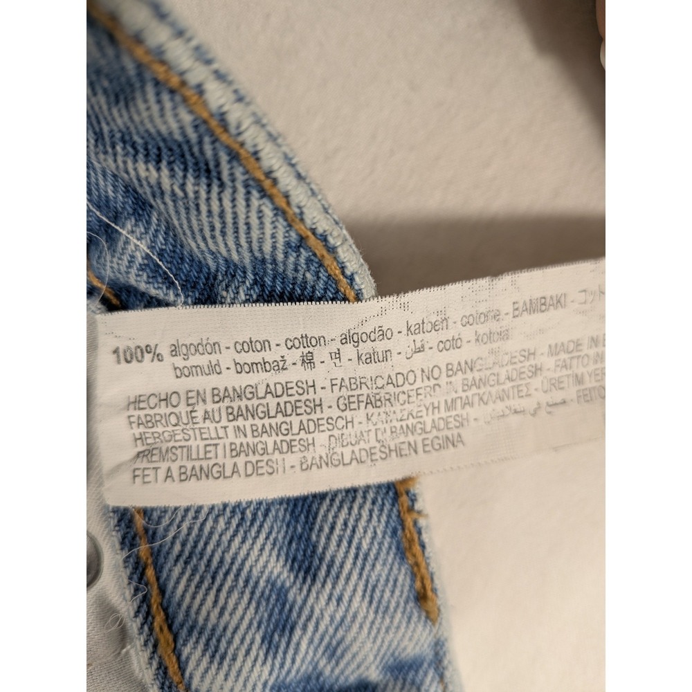 ZARA Wide Leg Jeans Womens 6 100% Cotton Distressed Denim 90's Grunge y2k Preppy - Picture 8 of 12